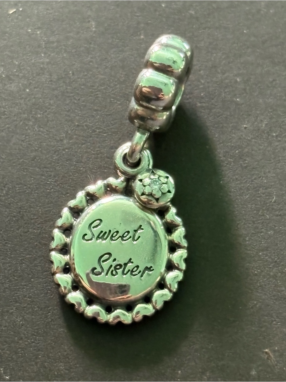 Pandora Silver 'Sweet Sister' Charm Dangle